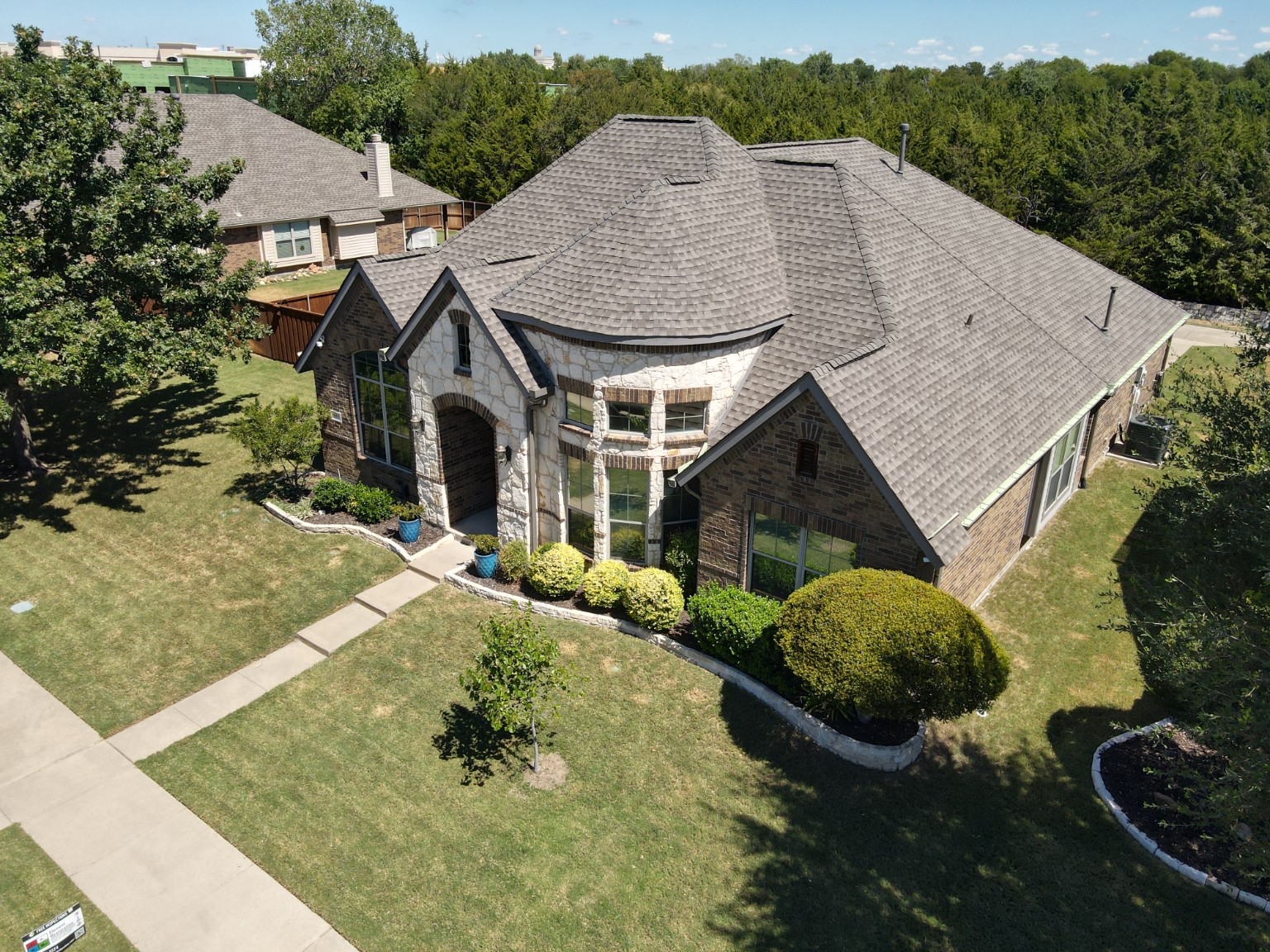 Completed new roof on an Element Rockwall project